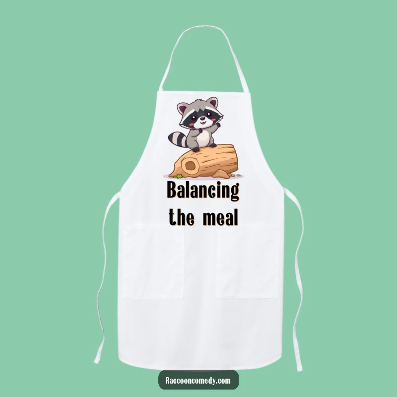 Funny Kawaii Raccoon Balancing Apron: Cute Wobble Kitchen Gift
