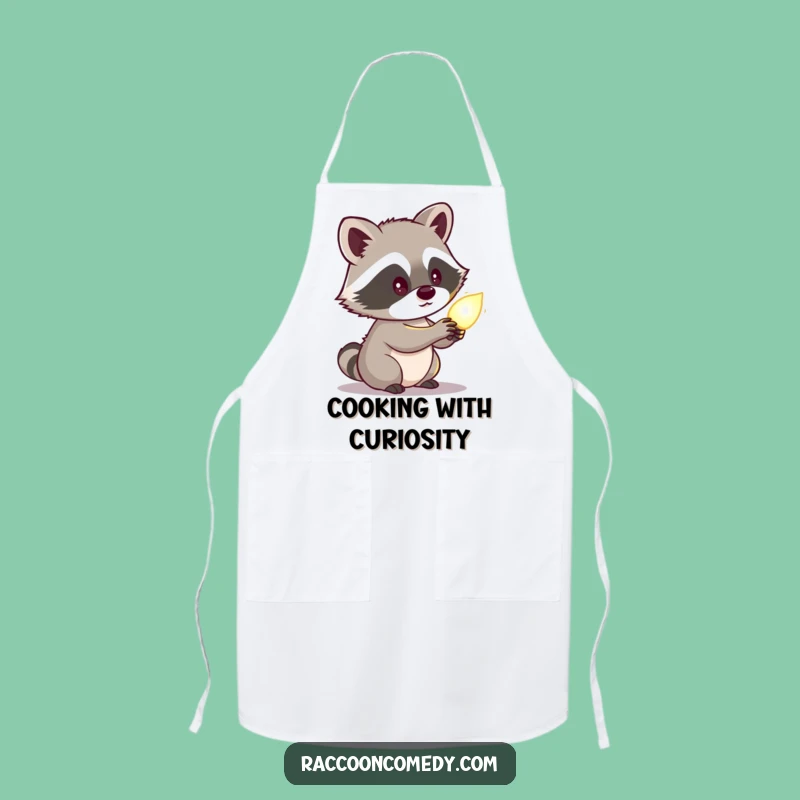 Funny Raccoon Glowing Object Apron: Cute Mystery Kitchen Accessory, Perfect Funny Gift