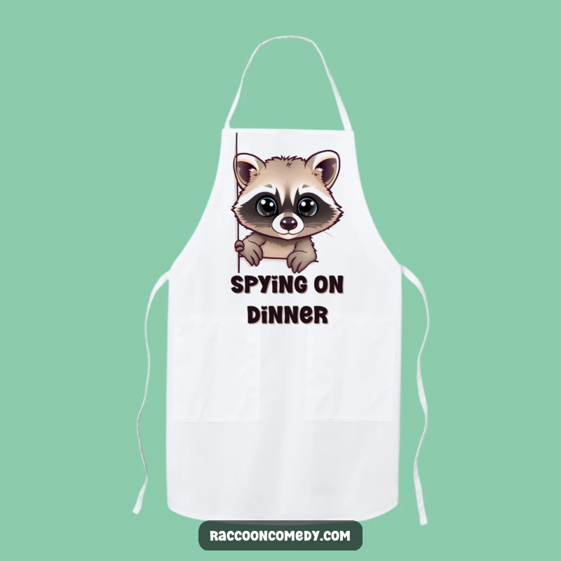 Funny Raccoon Peeking Apron: Cook with Curious Flair