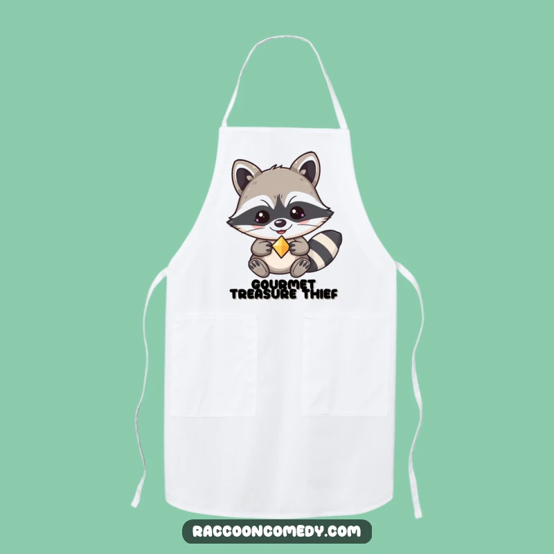 Funny Kawaii Raccoon Mischief Apron - Kitchen Treasures, Perfect Funny Gift