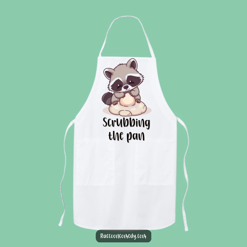 Funny Kawaii Raccoon Apron: Adorable Animal Washing Stone Playful Charm Kitchen Gift
