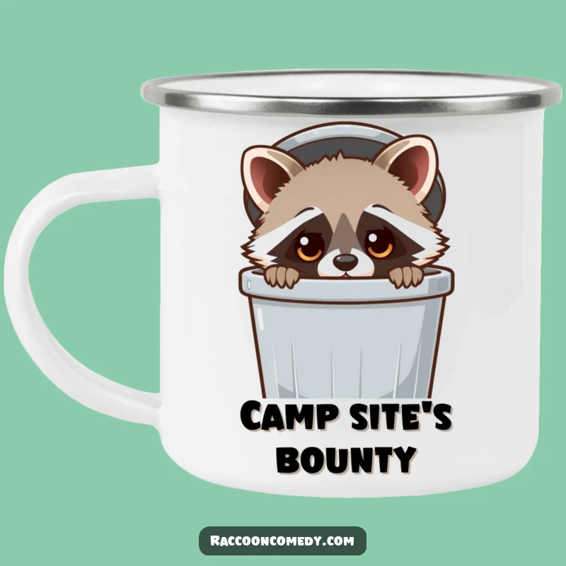 Funny Kawaii Raccoon Trash Can Camping Mug: Durable & Cute Peeking Gift