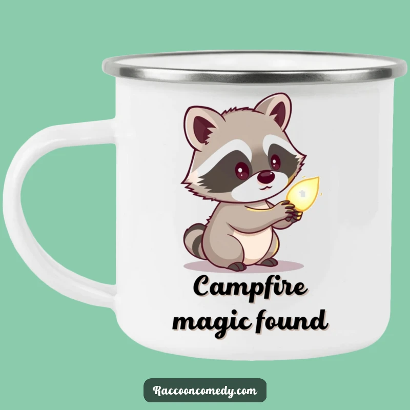 Funny Raccoon Glowing Object Camping Mug: Durable Curious Mug, Perfect Funny Gift