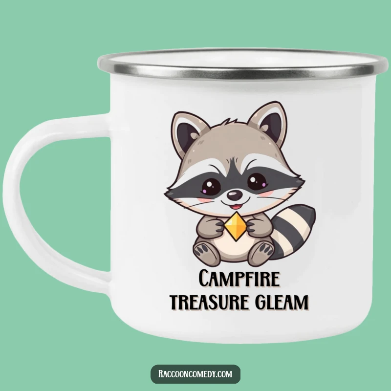 Funny Kawaii Raccoon Mischief Camping Mug - Shiny Hunter, Perfect Funny Gift