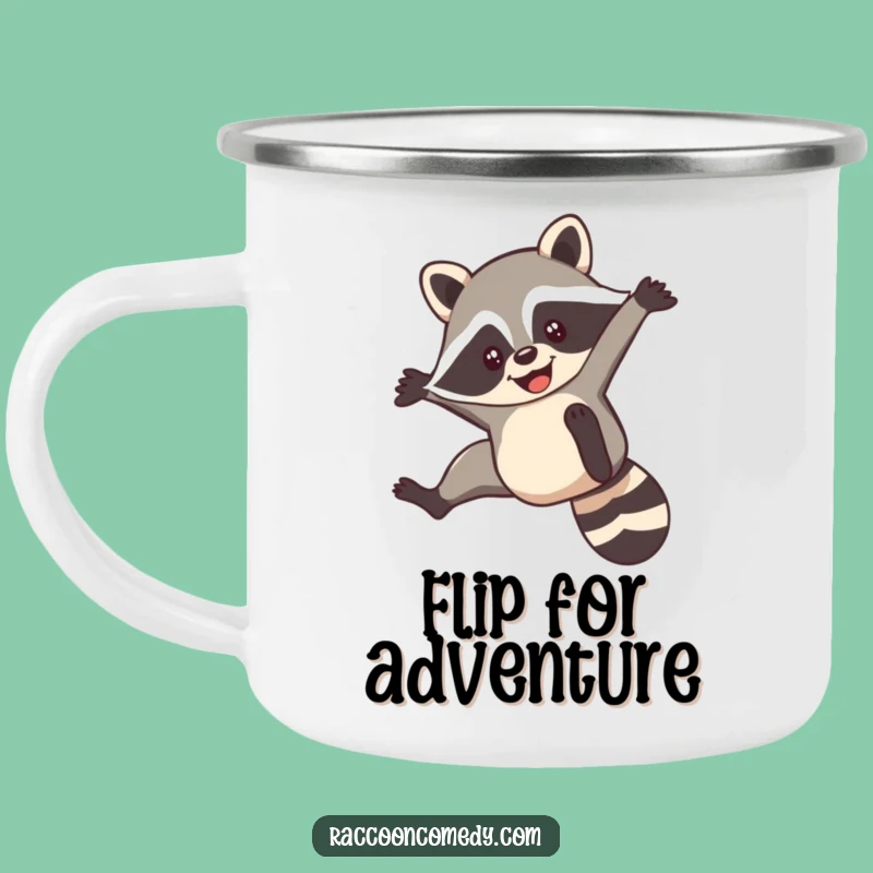 Funny Raccoon Flip Camping Mug: Flip into Adventure Outdoors