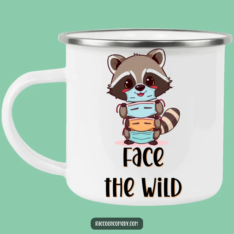 Funny Cheerful Raccoon Mask Camping Mug: Carry Your Charisma, Unique Funny Gift!
