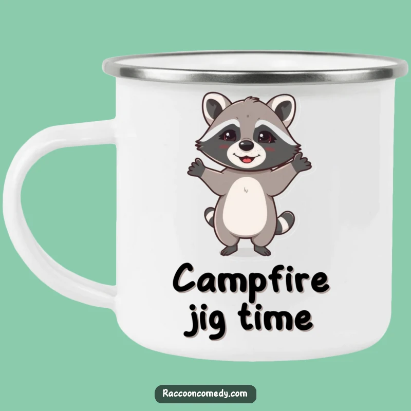 Funny Dancing Raccoon Camping Mug: Celebrate Outdoors!