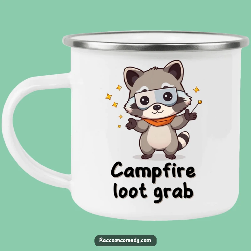 Funny Kawaii Raccoon Bandit Camping Mug: Adventure Fuelled by Laughter and Cute Raccoon Charm