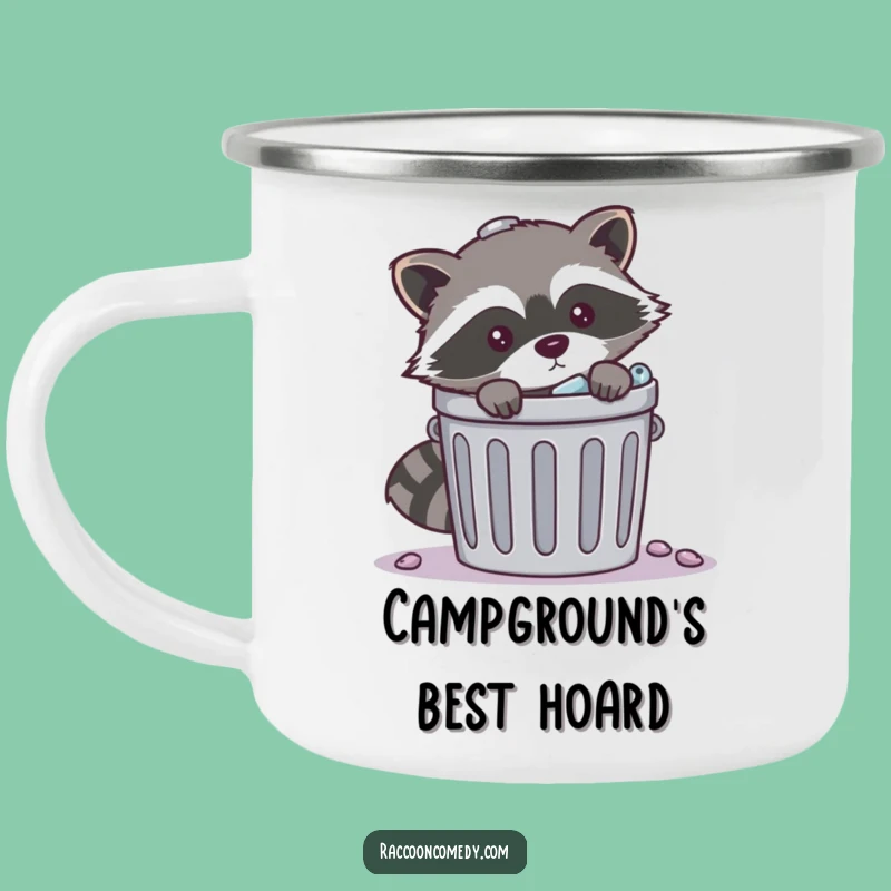 Funny Mischievous Raccoon Trash Camping Mug: Enjoy Your Brews from the Wild Side