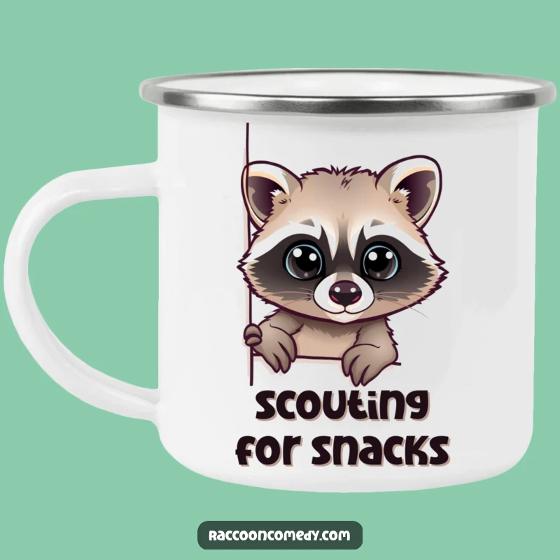 Funny Raccoon Peeking Camping Mug: Observe with Curiosity Outdoors