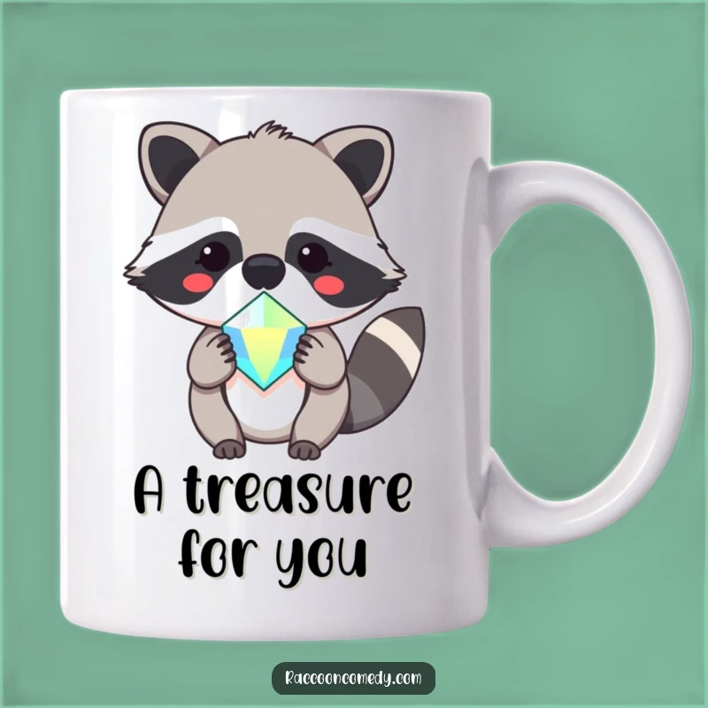 Adorable Kawaii Raccoon Gem Mug: A Sparkly, Funny Gift of Joy!