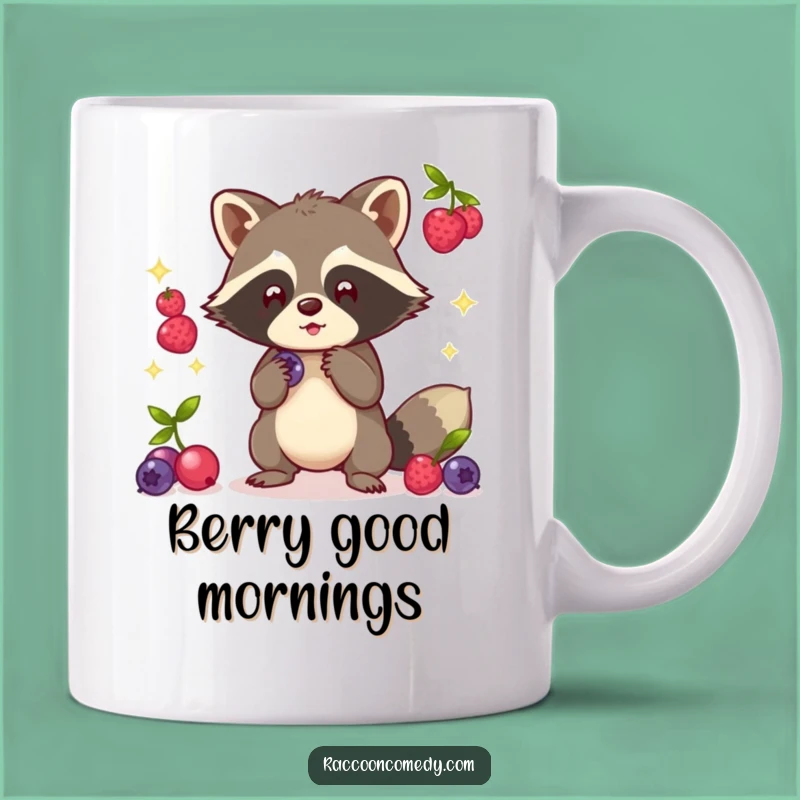 Funny Kawaii Raccoon Juggling Mug - Hilarious Berry Master Gift