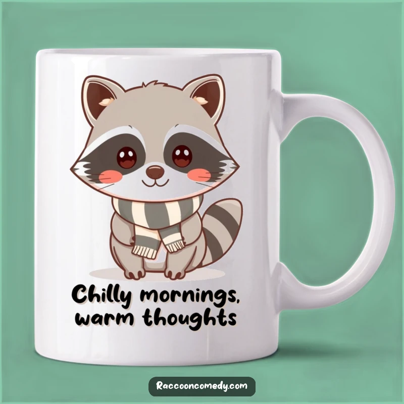 Funny Cheeky Kawaii Raccoon Scarf Mug: Stylish & Humorous Gift Idea