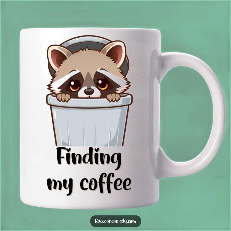 Funny Kawaii Raccoon Trash Can Mug: Adorable Scavenger Gift for Laughs