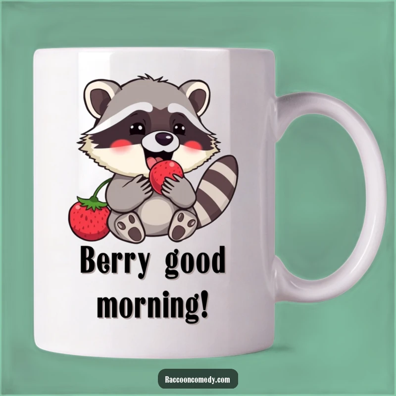 Funny Raccoon Berry Feast Mug: A Humorous Delight Perfect for Snack Lovers and Gift Givers!