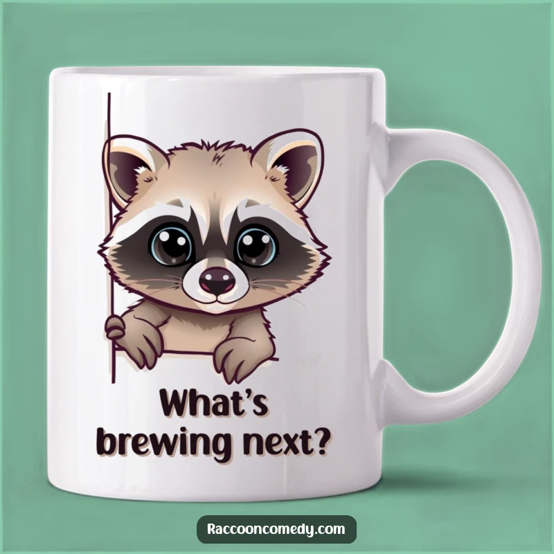 Funny Raccoon Peeking Mug: Curiosity and Charm in Every Sip
