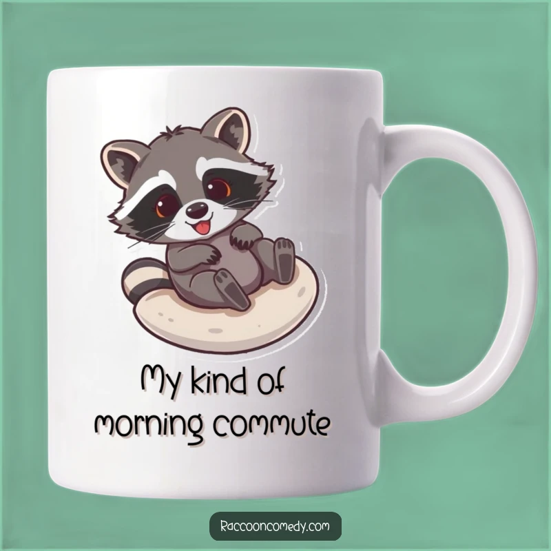 Funny Raccoon Sliding Mug: Hilarious Animal Action Art, Perfect Humorous Gift Idea