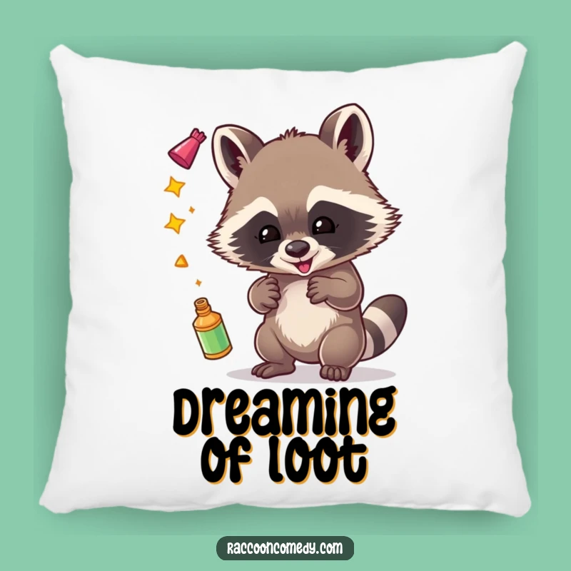 Funny Raccoon Juggling Pillow: Cozy Comfort with a Touch of Mischief