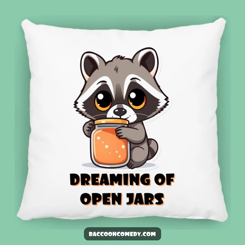 Funny Raccoon Jar Pillow - Soft Determination Accent, Perfect Funny Gift!