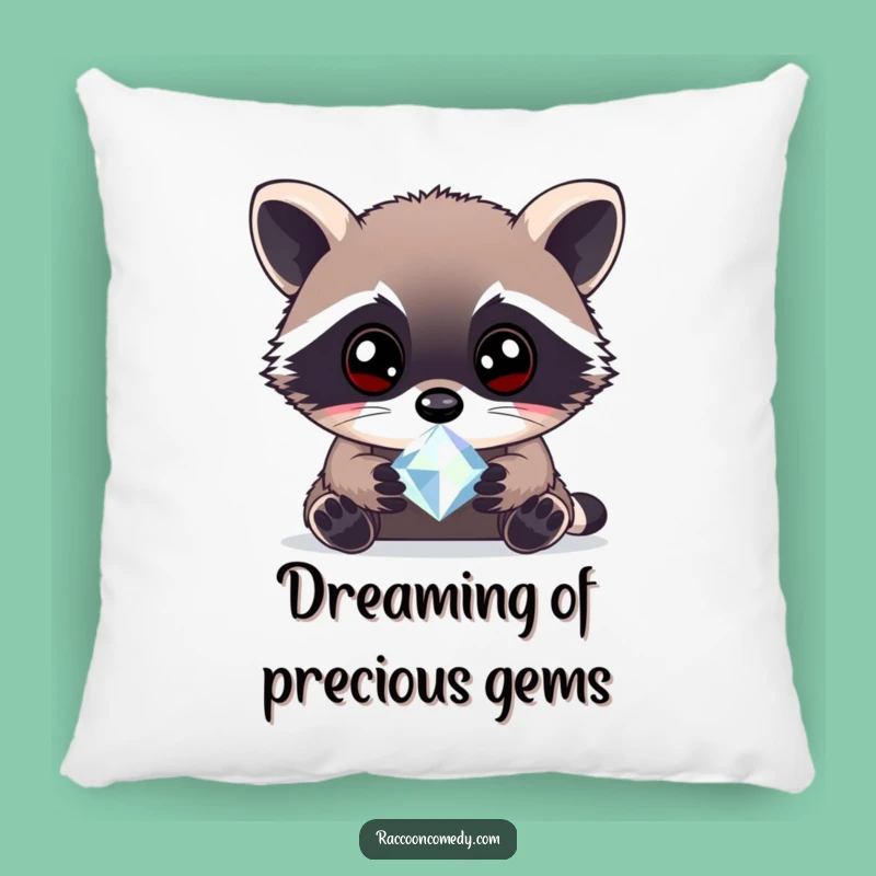 Funny Curious Raccoon Gem Pillow: Cozy Up with Woodland Fascination