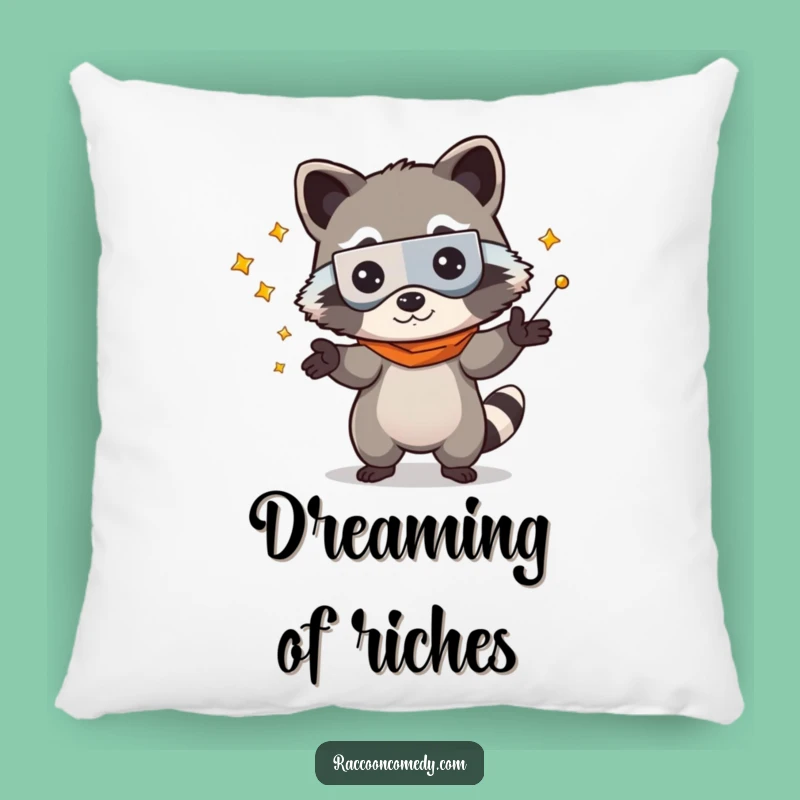 Funny Kawaii Raccoon Bandit Pillow: Huggable Humor and Adorable Comfort for Your Cozy Space
