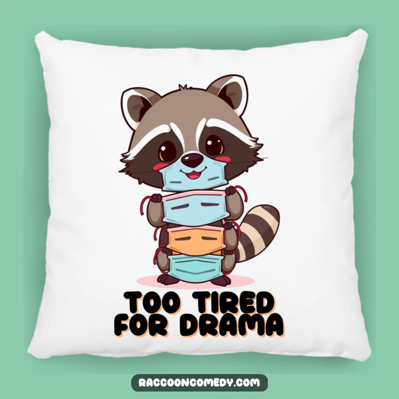 Funny Cheerful Raccoon Mask Pillow: Cozy and Playful, Sweet Funny Gift!