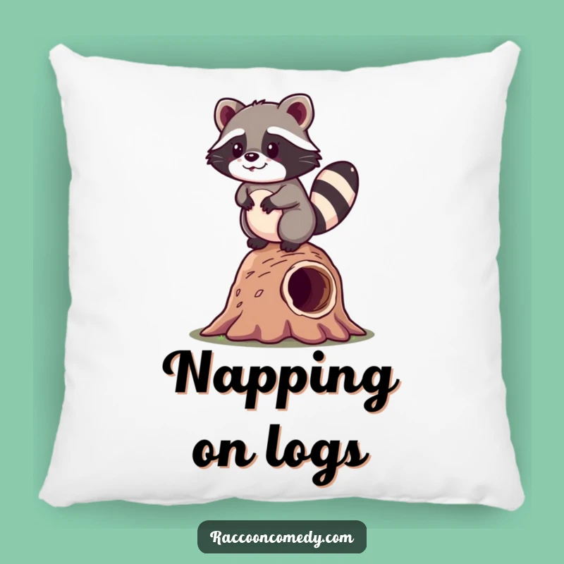 Funny Kawaii Raccoon Balance Pillow: Huggable Humor and Comfort Through Life's Wobbles