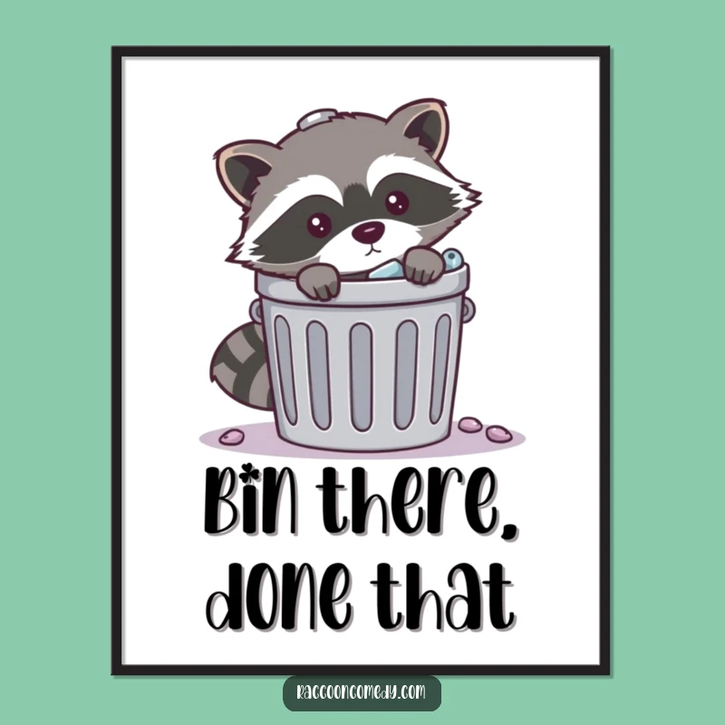 Funny Mischievous Raccoon Trash Digital Art: Add Bandit Charm to Your Walls