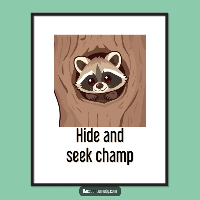 Funny Kawaii Raccoon Curious Digital Art - Instant Hilarious Download