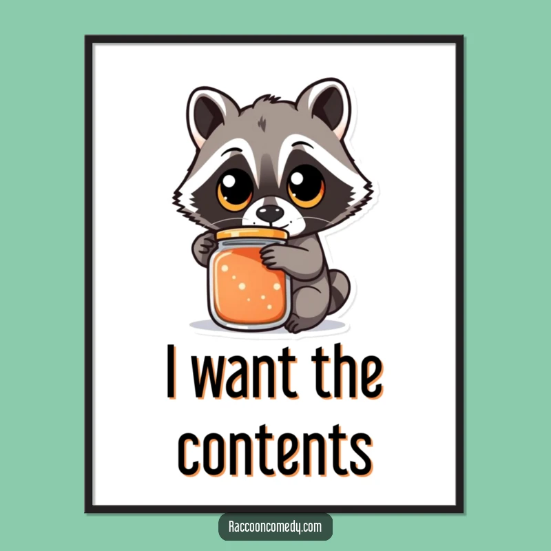 Funny Raccoon Jar Digital Art - Instant Determination Whimsy, Perfect Gift Download!