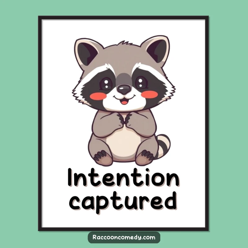 Funny Raccoon Delight Digital Art Print: Instant Joy, Cute Decor, Perfect Gift