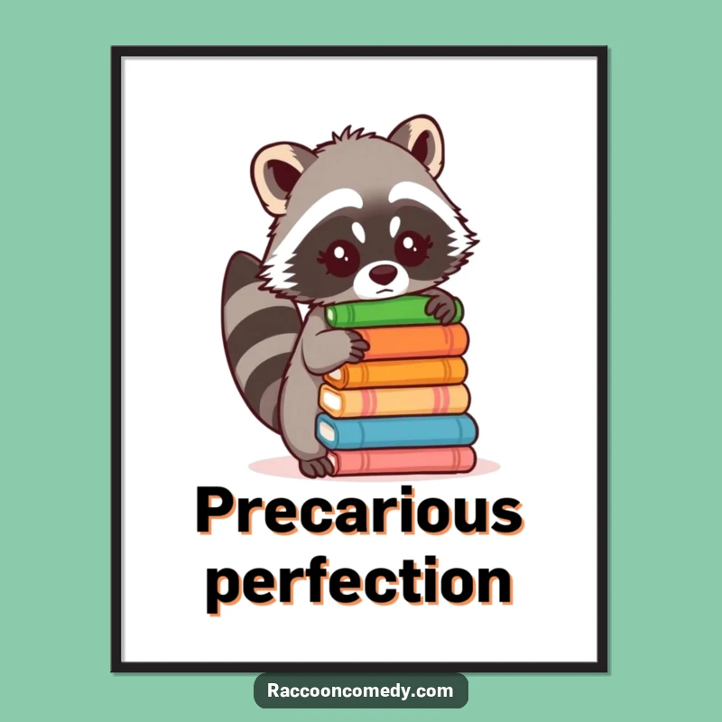 Funny Raccoon Art Print: Bring Hilarious Balancing to Your Walls!