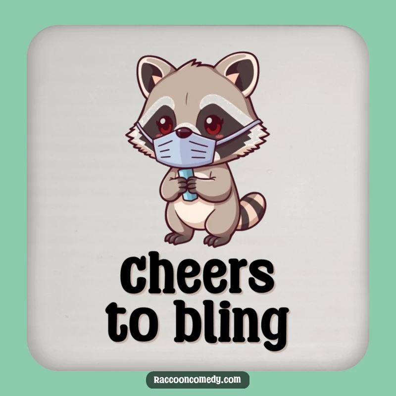 Funny Kawaii Raccoon Masked Coaster - Protect Surfaces with Adorable Mischief