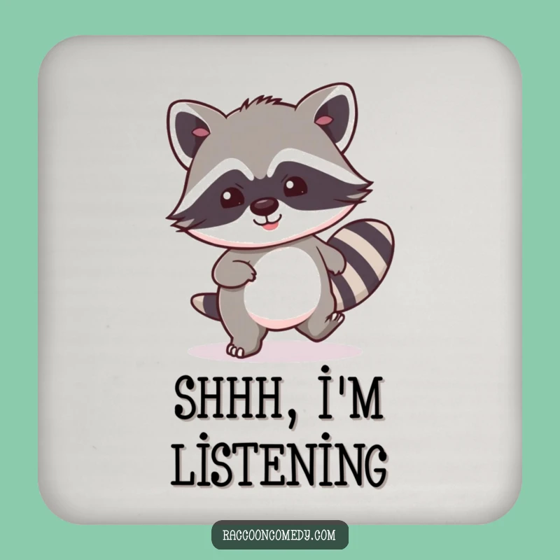 Funny Kawaii Raccoon Coaster - Stealthy Surface Protection, Perfect Funny Gift
