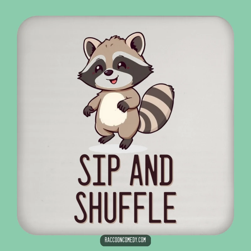 Funny Raccoon Coaster: Happy Dancing Floof Tail Protection, Protects Surfaces with Humor, Funny Gift