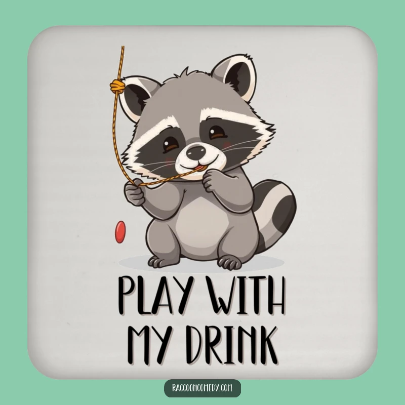 Funny Kawaii Raccoon Playful Coaster - Protect Surfaces, Perfect Funny Gift