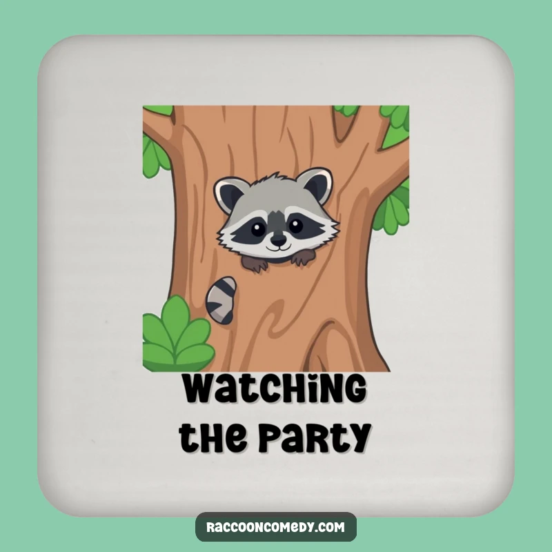 Funny Kawaii Raccoon Forest Coaster - Woodland Protection, Perfect Funny Gift