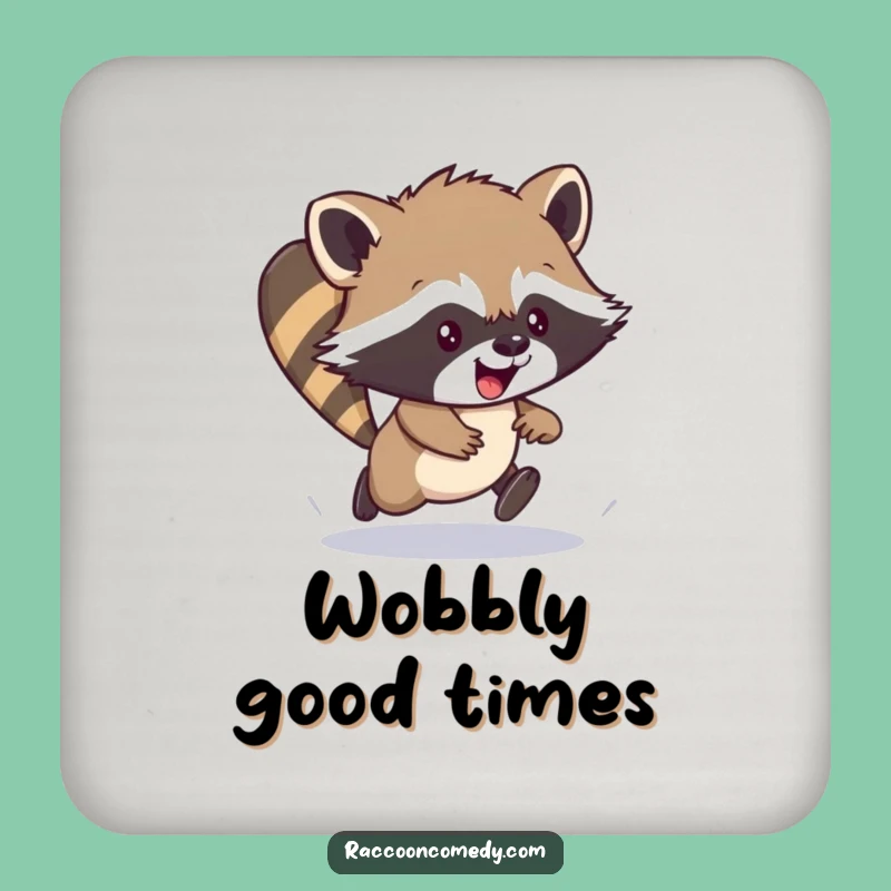 Funny Raccoon Scamper Coaster - Protect Surfaces with Playful Energy