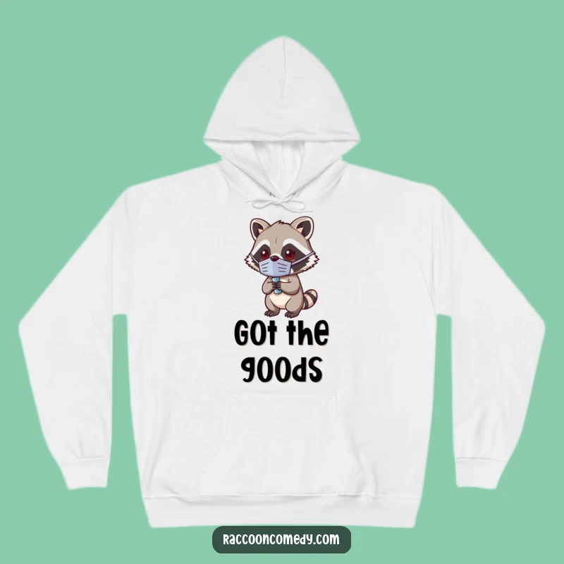 Cozy Funny Kawaii Raccoon Masked Hoodie - Warm and Hilarious Bandit Gear