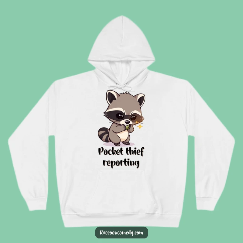 Funny Raccoon Hoodie: Cozy Bandit Masked Thief Design, Warm and Humorous Funny Gift