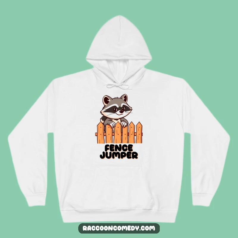 Funny Raccoon Hoodie: Cozy Sly Fence Climber Design, Warm and Humorous Funny Gift