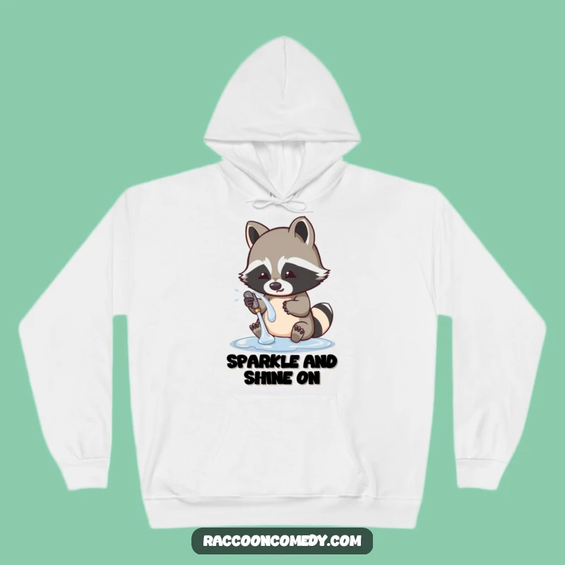 Funny Raccoon Washing Shiny Object Hoodie: Cozy Cute Bandit Sweatshirt, Perfect Funny Gift