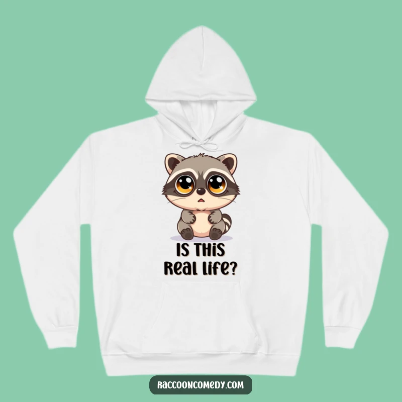 Cozy Funny Bewildered Kawaii Raccoon Googly Eyes Hoodie: Embrace the Confusion