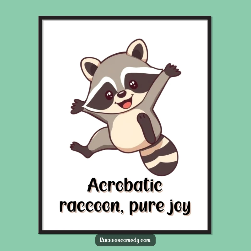 Free Printable Wall Art: Funny Raccoon Flip, Hilarious Downloadable Decor