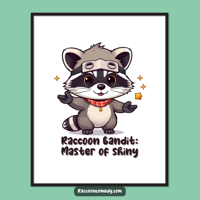 Free Printable Wall Art: Kawaii Raccoon Juggler, Cute Downloadable Art Gift