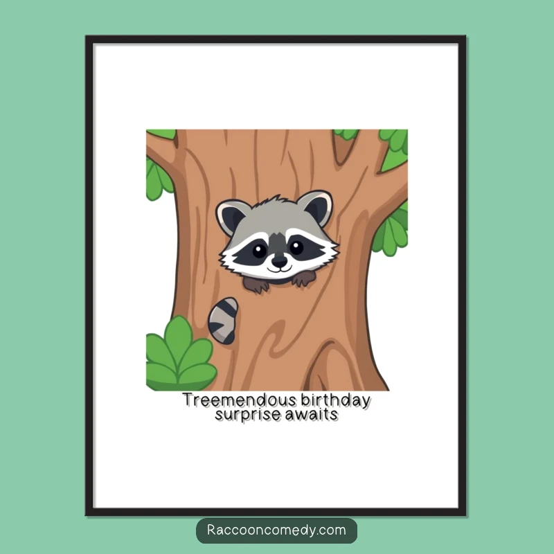 Free Printable Kawaii Raccoon Hide-and-Seek Art: Funny Downloadable Decor for Playful Spaces!