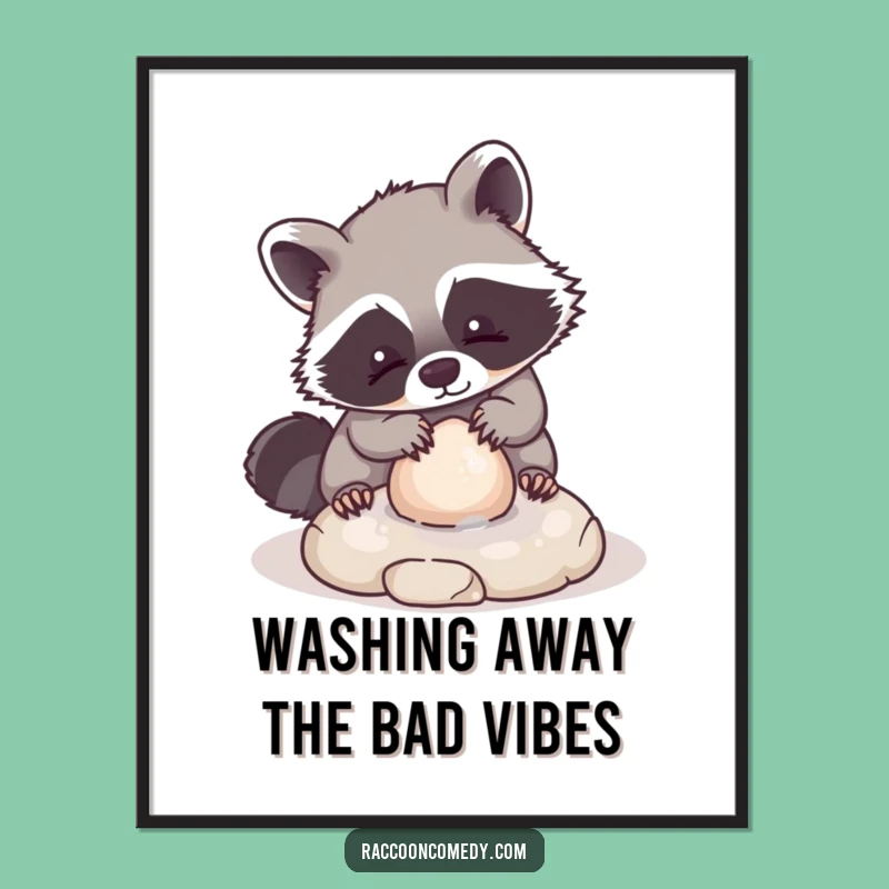 Kawaii Raccoon Free Printable Wall Art - Adorable Downloadable Decor