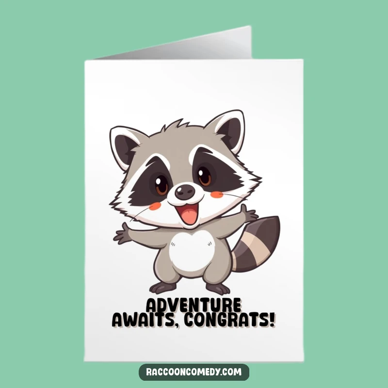 Free Printable Congrats Card: Raccoon Adventure, Celebrate Your Win DIY Gift!