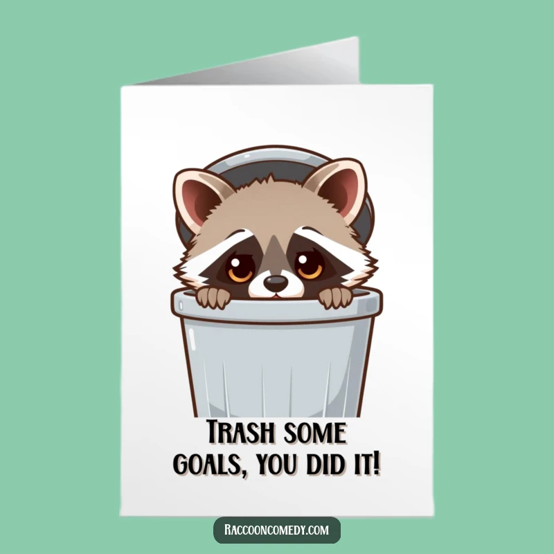 Free Printable Congrats Card: Curious Raccoon Find, Funny Downloadable Gift
