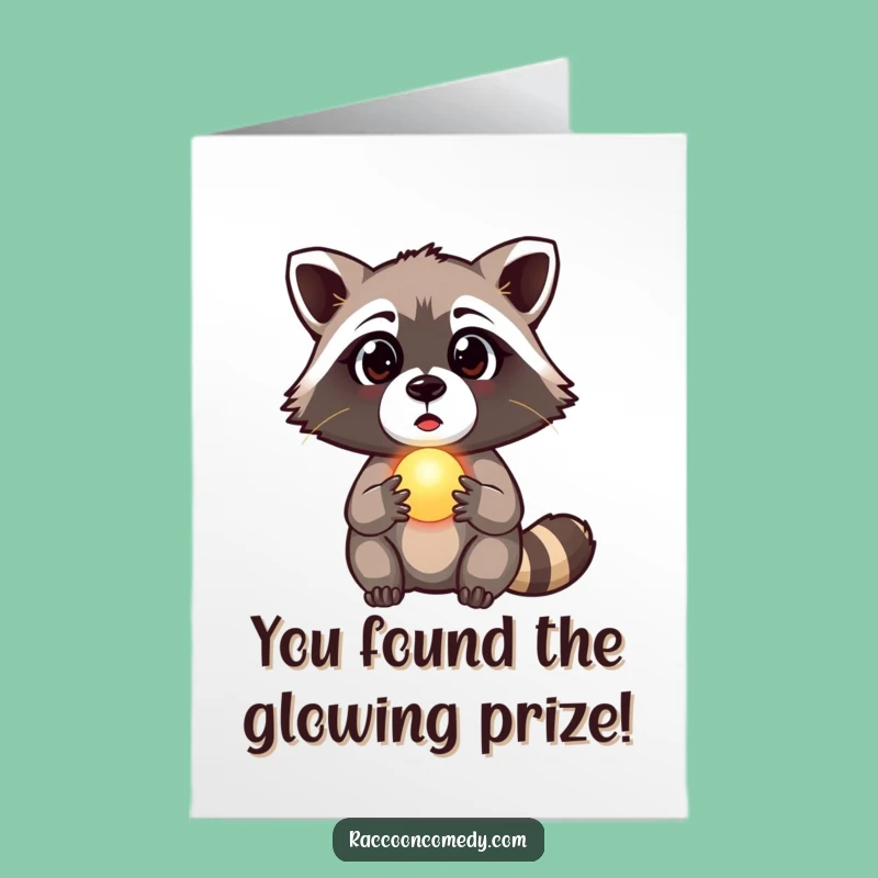 Free Printable Congrats Card: Raccoon's Orb Discovery - Amazing Downloadable Gift